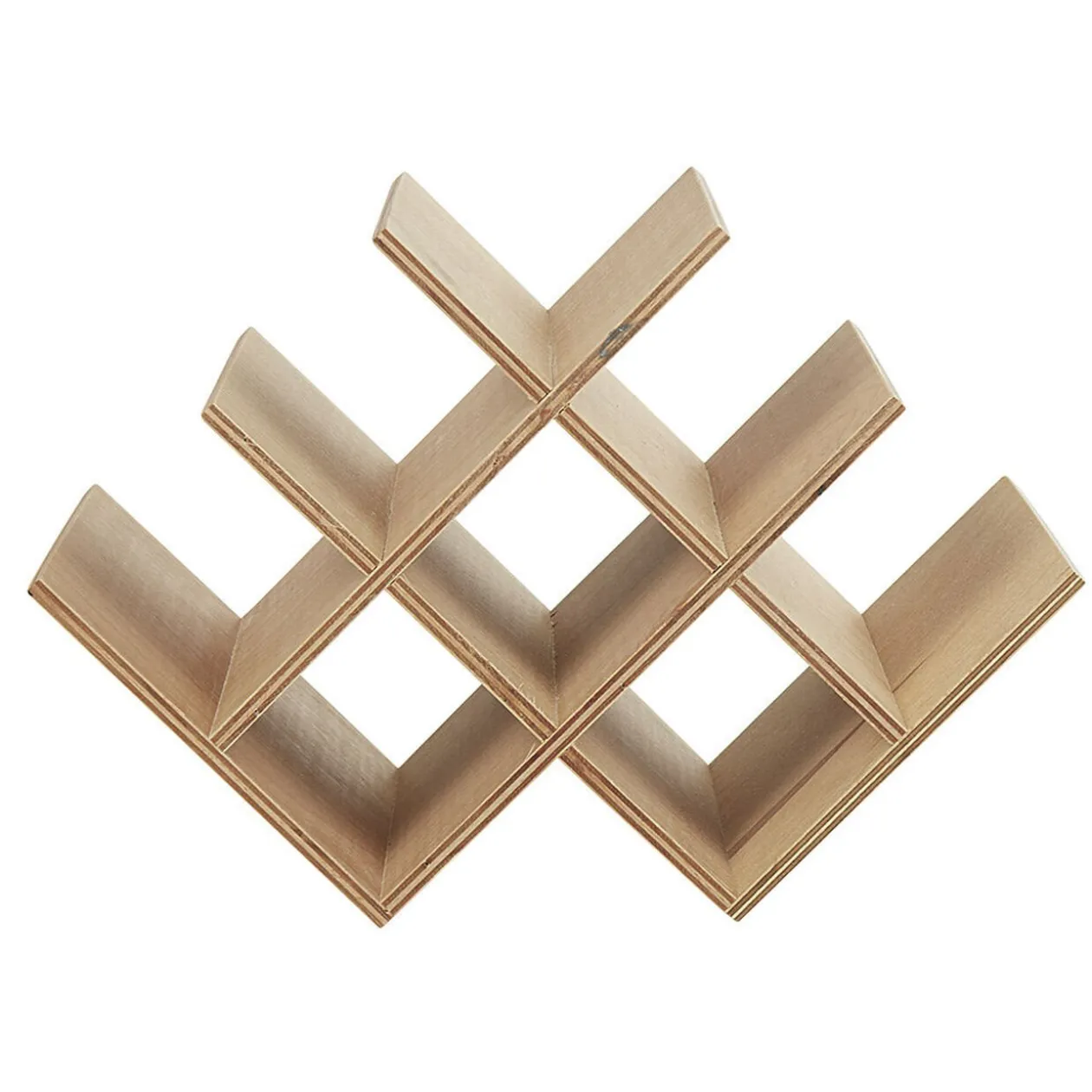 Range bouteilles 8 compartiments bois naturel