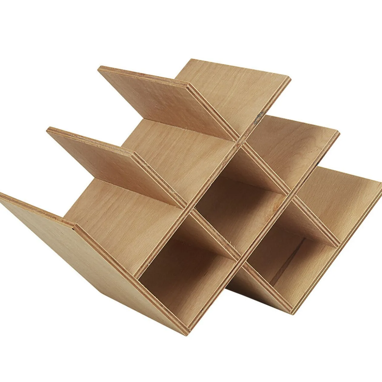 Range bouteilles 8 compartiments bois naturel