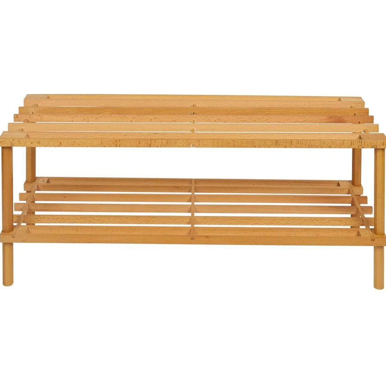 Range chaussures 2 niveaux bois 74xH29x26cm