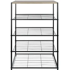 Range chaussures 5 étagères noir naturel