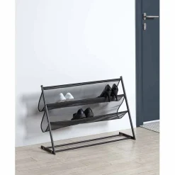Range chaussures loft 9 paires métal noir