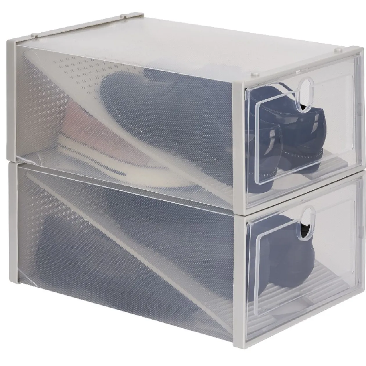 Range chaussures transparent x2