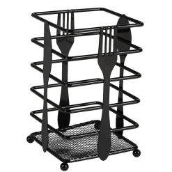 Range couvert métal design cuillère fourchette couteau 10x10xH16,5cm