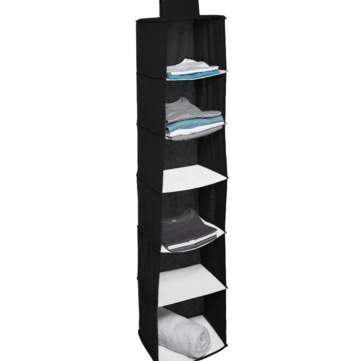 Range vêtements dressing 6 compartiments noir