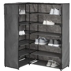 Range-chaussures d'angle gris