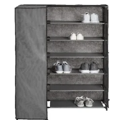 Range-chaussures d'angle gris