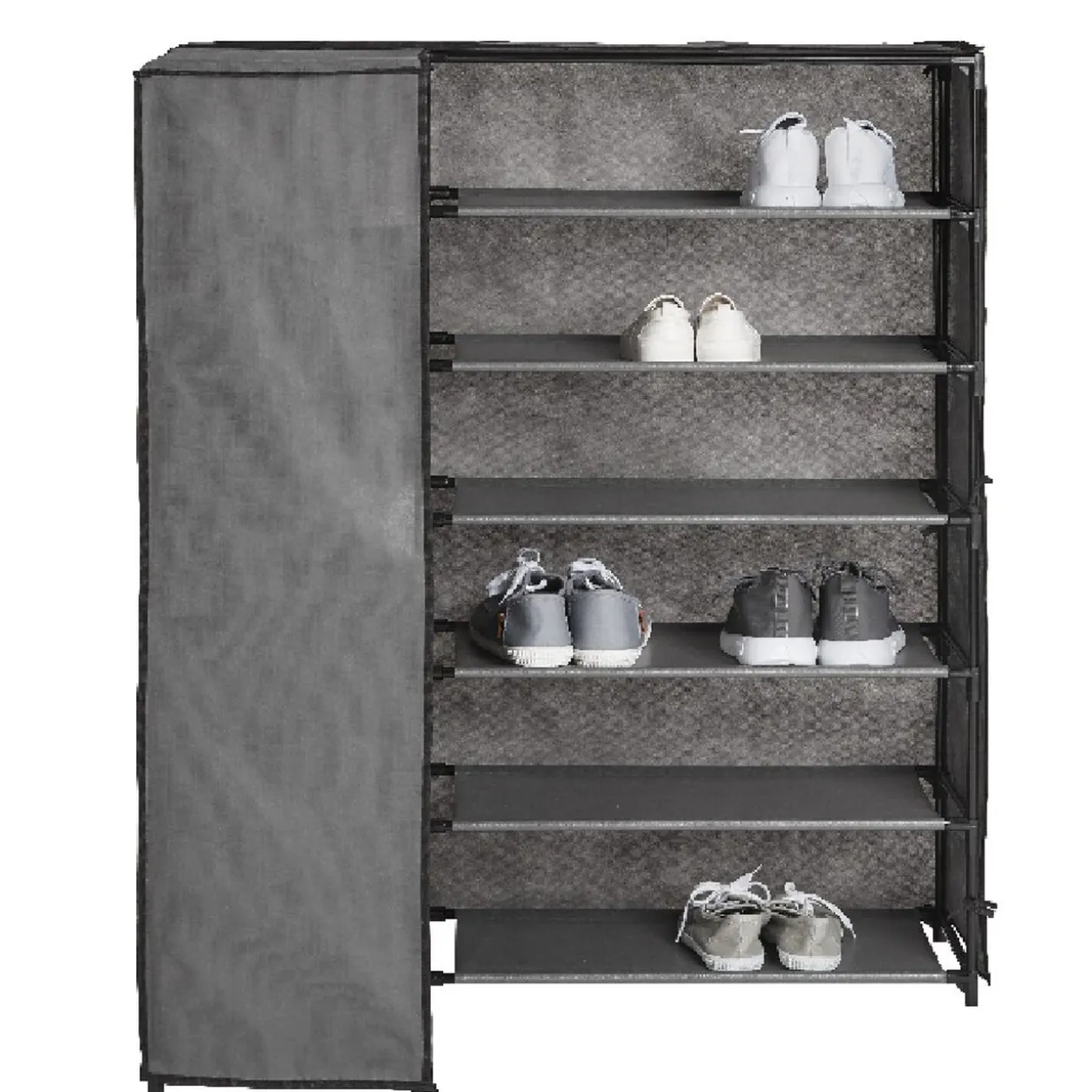 Range-chaussures d'angle gris