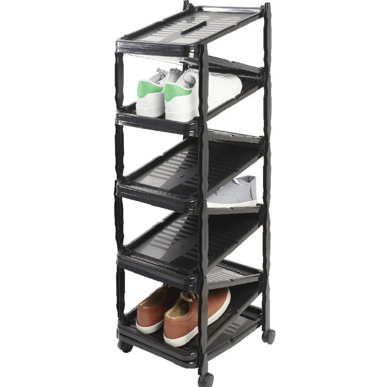 Range-chaussures téléscopique plastique noir