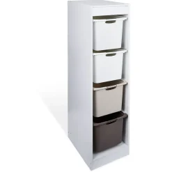 Rangement 4 niveaux pour casier blanc