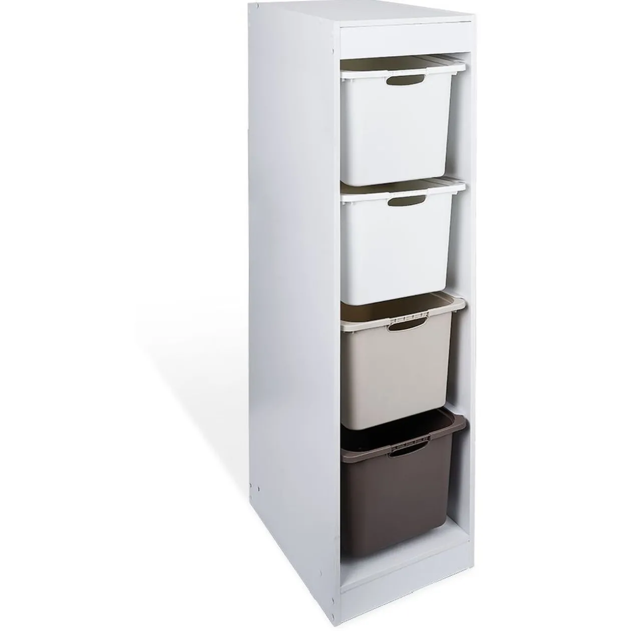 Rangement 4 niveaux pour casier blanc