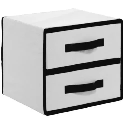 Rangement 2 tiroirs pour dressing gris noir