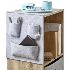 Rangement Box Cube pochette feutrine gris clair 34x30cm