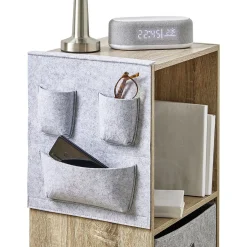 Rangement Box Cube pochette feutrine gris clair 34x30cm