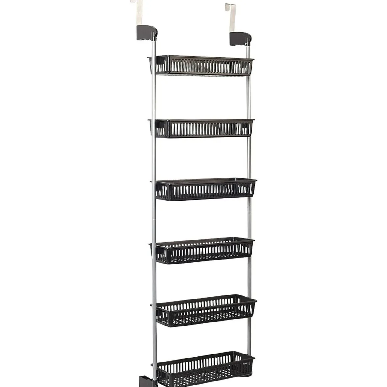 Rangement de porte 6 niveaux à suspendre gris et noir