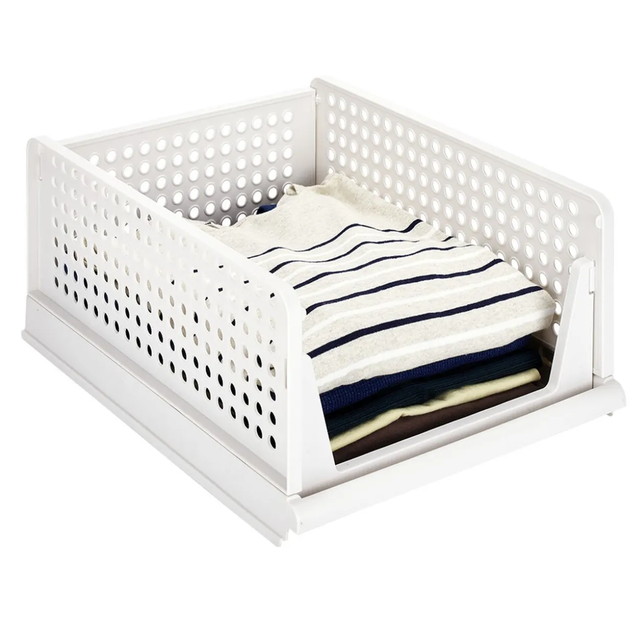 Rangement dressing superposable coulissant blanc grand modèle