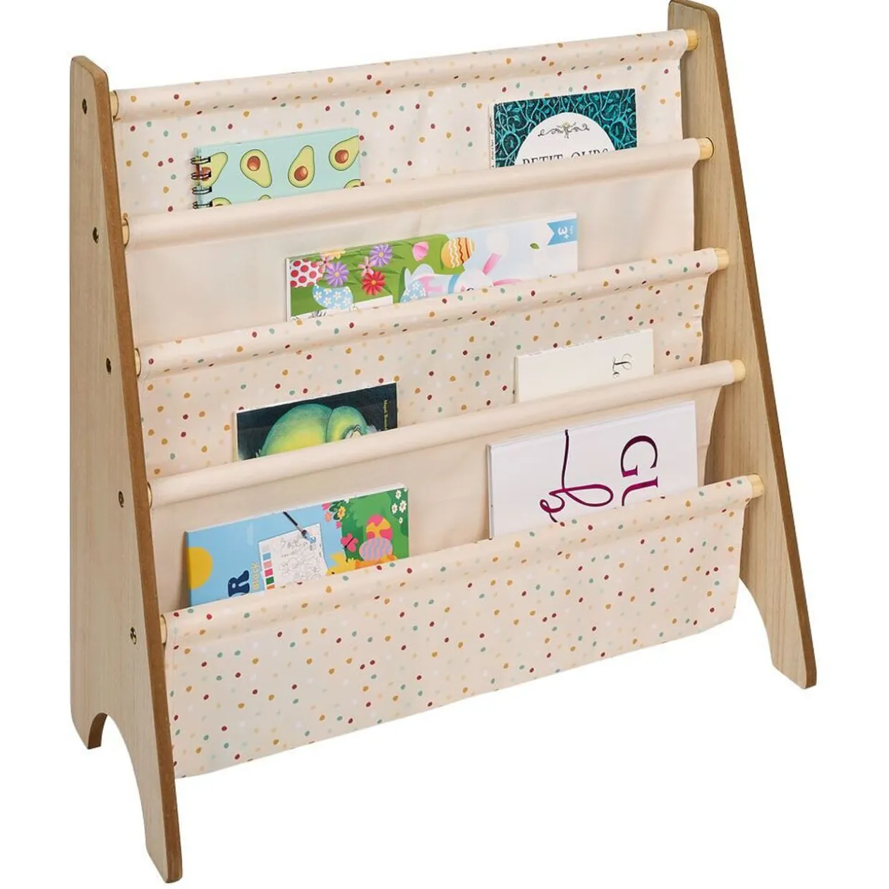 Rangement livres 4 niveaux 62xH60x25,5cm