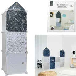 Rangement modulable 3 cubes garçon My Little Héros 34x32xH110cm