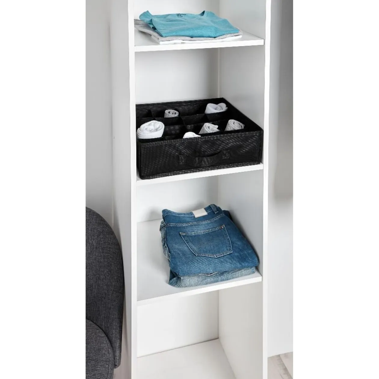 Rangement sous vêtements 16 compartiments 39x12xH3cm