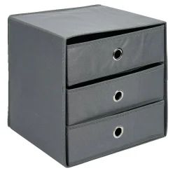 Rangement textile Box Cube 3 tiroirs 31x29x31cm