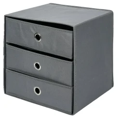 Rangement textile Box Cube 3 tiroirs 31x29x31cm