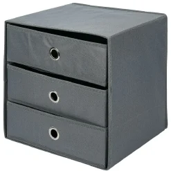 Rangement textile Box Cube 3 tiroirs 31x29x31cm