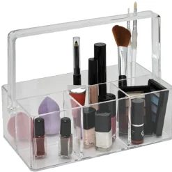 Rangement transparent avec anse 6 compartiments