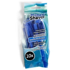 Rasoir jetable 2 lames Money Shaver bleu x10