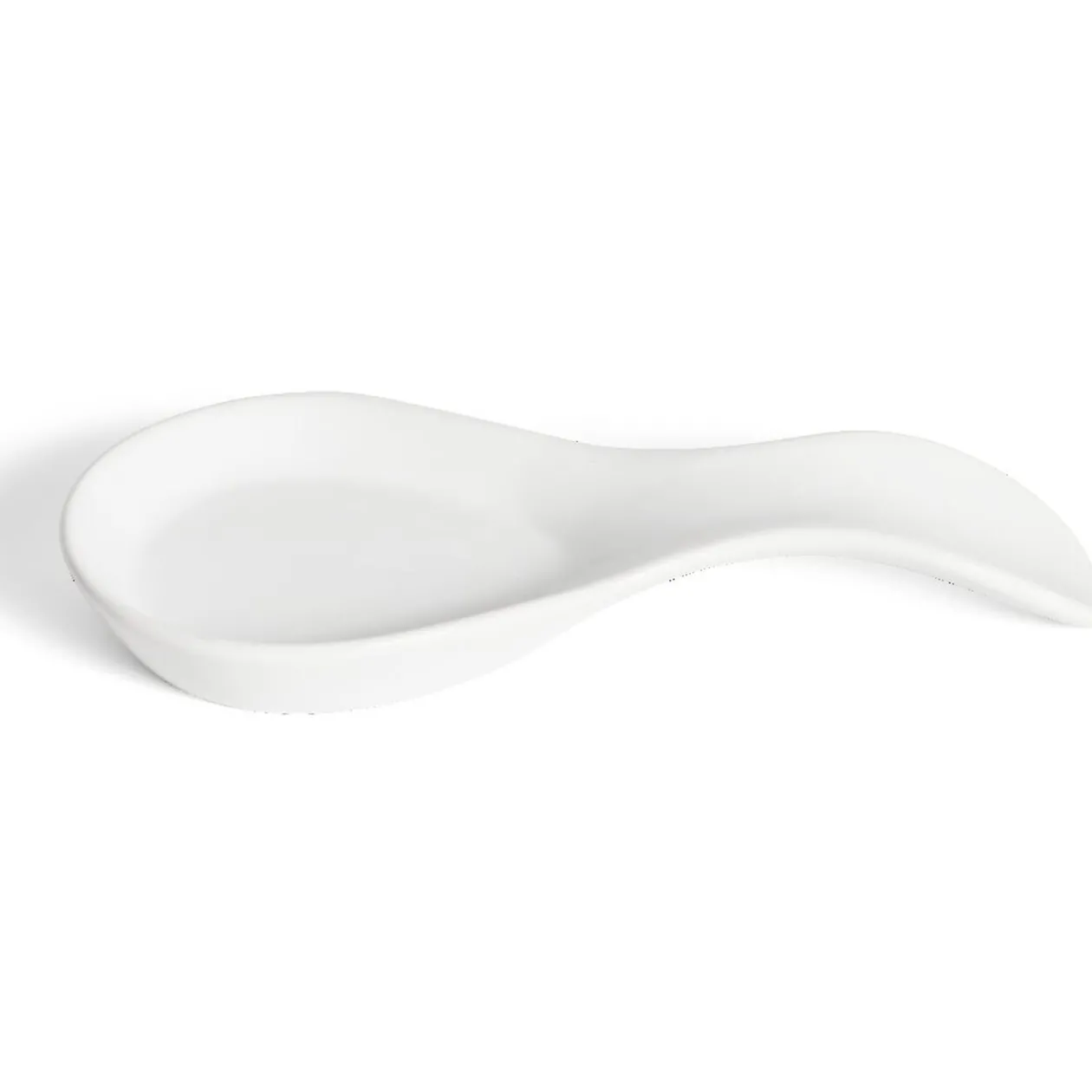 Repose cuillère en dolomite blanc 21,6x10x2,9cm