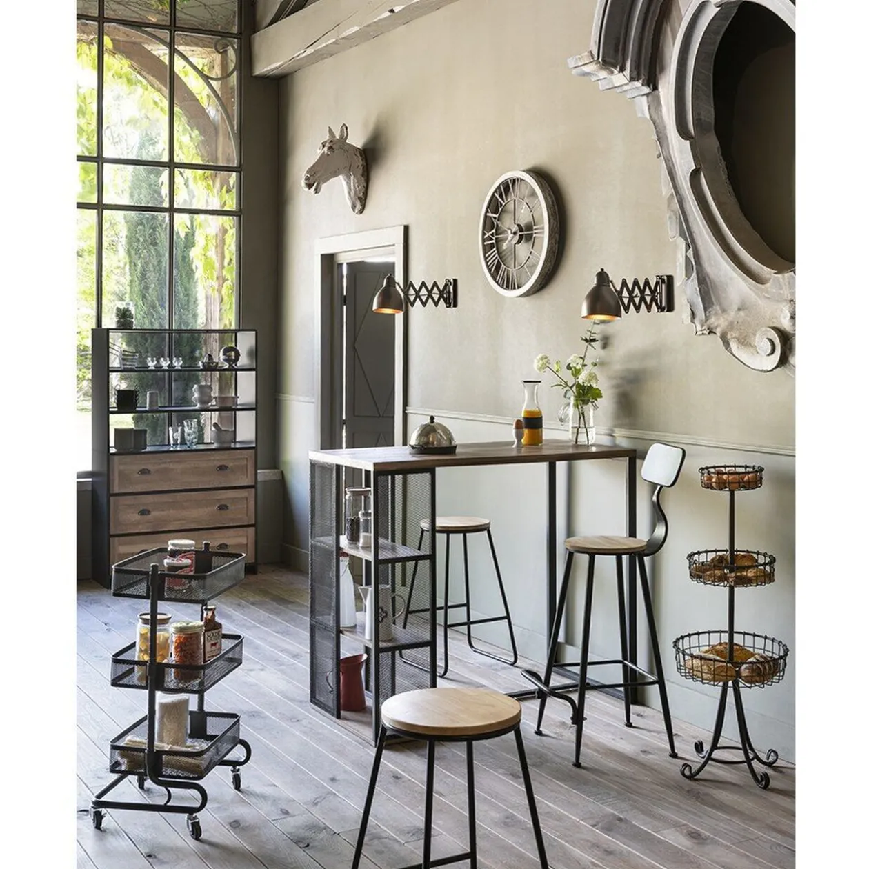 Resserre légumes cuisine noir 4 roulettes