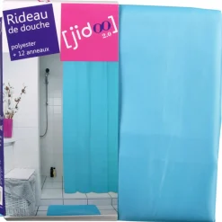 Rideau de douche bleu