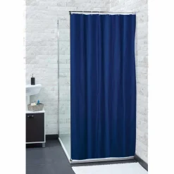 Rideau de douche bleu uni