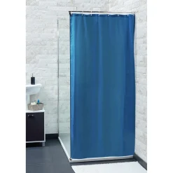 Rideau de douche bleu uni