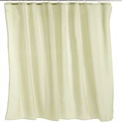 Rideau de douche effet lin 180x200cm polyester vert amande