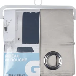 Rideau de douche gris clair