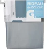 Rideau de douche gris clair sans anneaux
