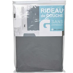 Rideau de douche gris foncé sans anneaux