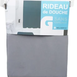 Rideau de douche gris sans anneaux