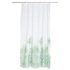 Rideau de douche Jungle blanc motif feuillage vert