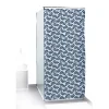 Rideau de douche motif feuillage blanc bleu 180x200cm 100% polyester
