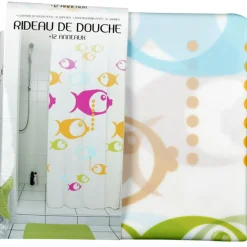 Rideau de douche poissons