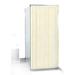 Rideau de douche rayure jaune et blanc Sunflow 180xH200cm