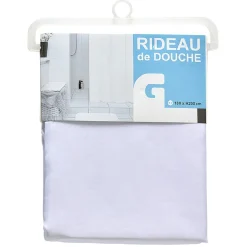 Rideau de douche uni blanc