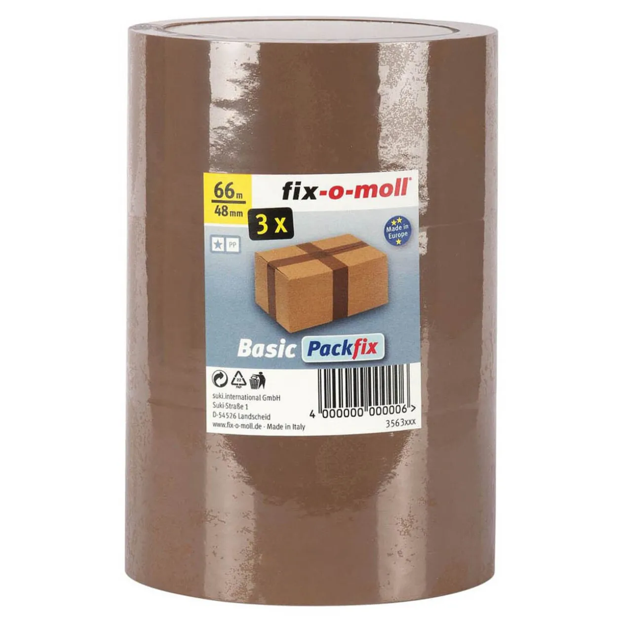 Rouleau ruban adhésif marron Fix-o-Moll x3