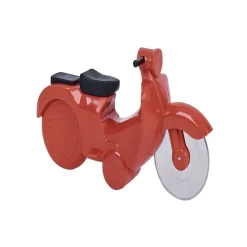 Roulette à pizza forme scooter rouge ou bleu