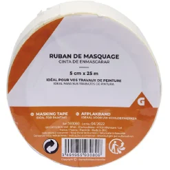 Ruban de masquage blanc 5cm x25m