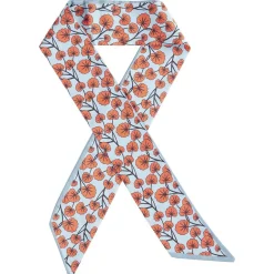 Ruban pour cheveux motif fleur rouge et bleu