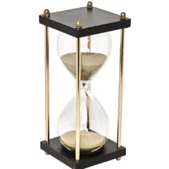 Sablier transparent noir et doré