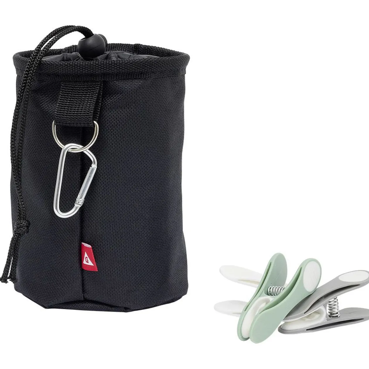 Sac avec 24 pinces à linge et mousqueton