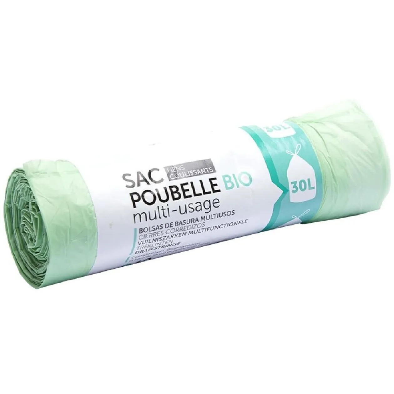 Sac poubelle bio 30 L vert x10