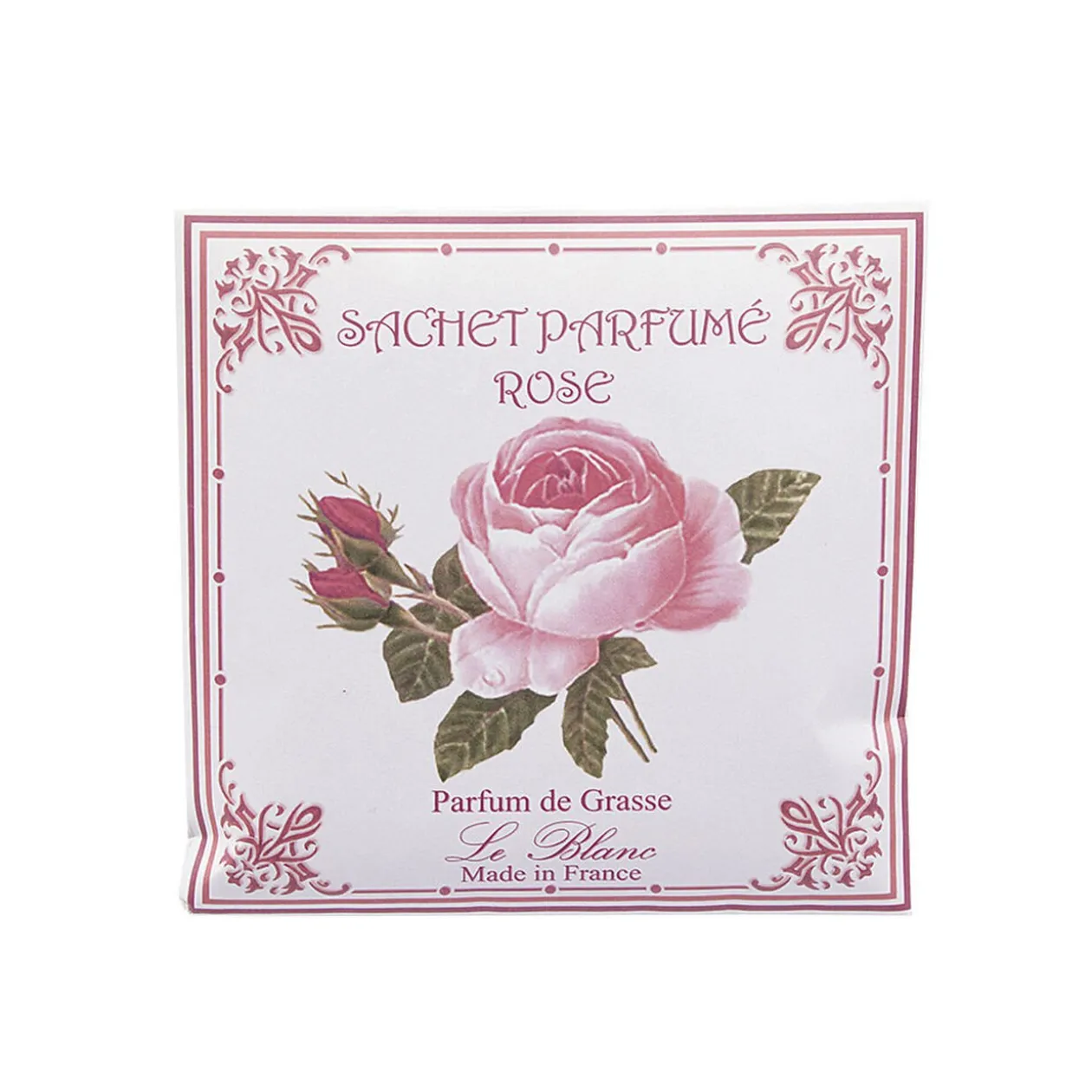Sachet parfumé senteur rose parfum de grasse Le Blanc